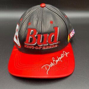 J.H. Design Vtg Nascar Budweiser Leather Strapback Hat